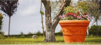 Monacis Vaso de polímero Monacis con doble borde festón terracota Ø90 (90X72h)