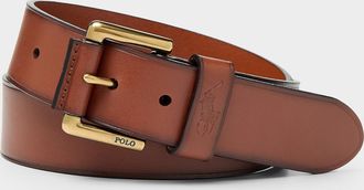 Polo Ralph Lauren Mens Light brown smooth leather belt