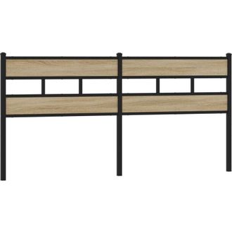 vidaXL Cabecero De Hierro Y Madera De Ingenier&iacute;a Roble Sonoma 180 Cm Vidaxl