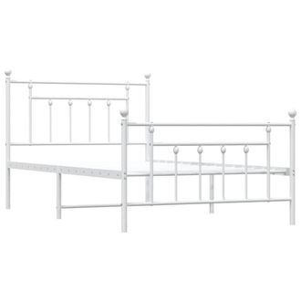 Berkfield Home Metal Bed Frame with Headboard & Footboard White 100x200 cm
