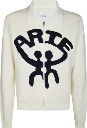 Arte Cardigan Logo - Heren - Vesten - Beige - M - Truien & Vesten