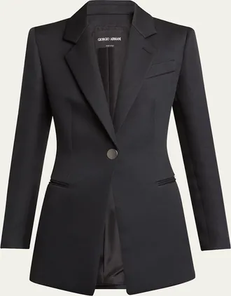 Giorgio Armani Techno Scuba One-Button Blazer