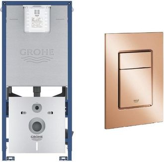 GROHE Rapid SLX inbouwreservoir met 3-in-1 set frame inclusief GROHE Skate cosmopolitan bedieningsplaat Warm Sunset