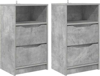 vidaXL Bedside Tables with Drawer 2 pcs Concrete Grey 40 x 30 x 467 cm vidaXL