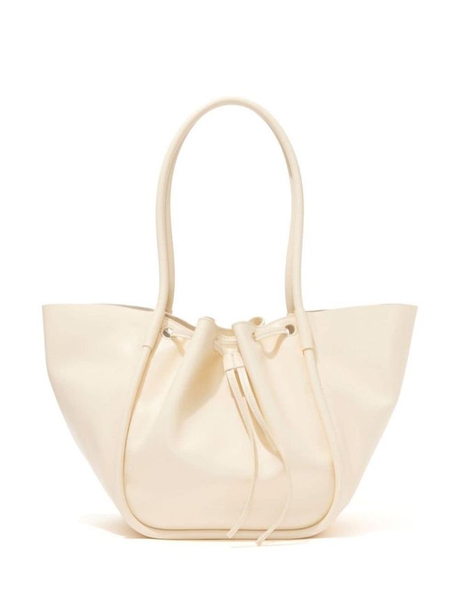 large ruched tote bag - Neutrals