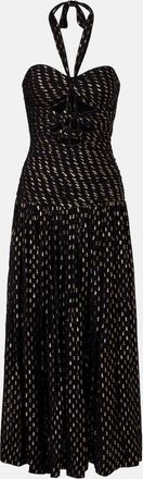 Zimmermann Daylight halterneck lam&eacute; midi dress