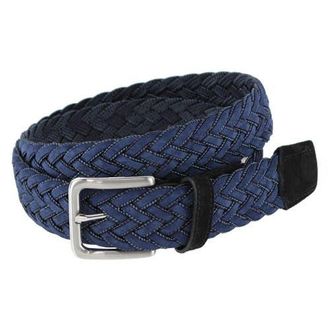 Trafalgar Store Big and Tall Apollo Italian Braided Suede Versatile Belt in Navy at Nordstrom, Size 54 Big