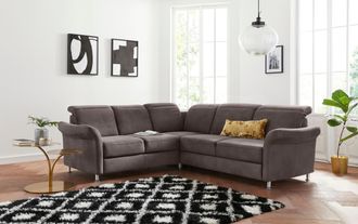 Sit&more Ecksofa »Darwin L-Form« inklusive Federkern, wahlweise mit Kopfteilverstellung, Bettfunktion