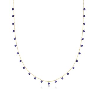 Canaria Canaria Sapphire Bead Necklace in 10kt Yellow Gold