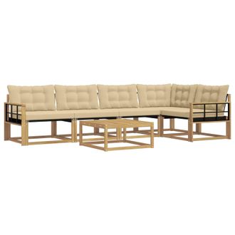 vidaXL Conjunto De Sof&aacute;s De Exterior 6 Pcs Y Beige 79 X 79 X 37 Cm Vidaxl