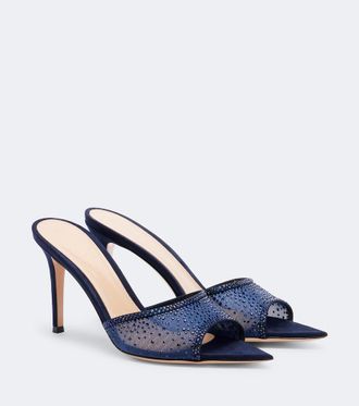 Gianvito Rossi Rania embellished mesh mules