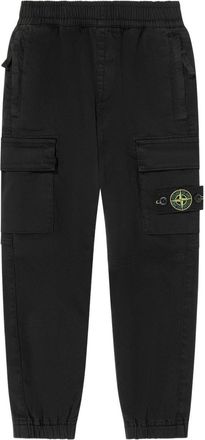 Stone Island Boys Trousers Junior Black Cotton; Elastane