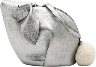 Loewe Pre-owned Mini Bags, female, Gray, Size: ONE SIZE Pre-owned Rabbit Bunny Leather Boa Shoulder Bag