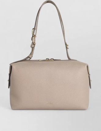 Furla double linen leather shoulder bag adjustable