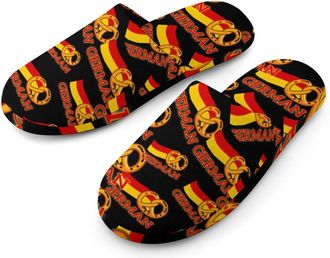 Generic Pretzel Germany Flag Mens Cozy Memory Foam Slippers Warm Cotton House Shoes Comfy Slipper for Indoor Outdoor