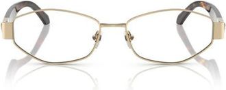 Versace 53mm Geometric Optical Glasses in Pale Gold at Nordstrom