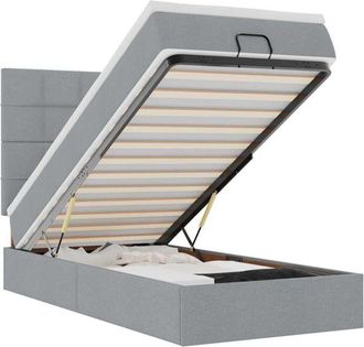 vidaXL Cama Otomana Con Colch&oacute;n Gris Claro 100x200 Cm Tela Vidaxl