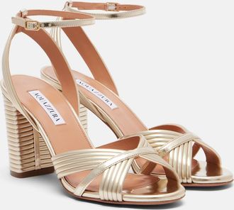 Aquazzura Very Sundance metallic leather sandals