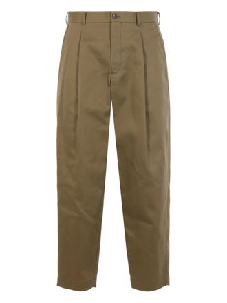 Comme Des Garçons pleated straight-leg trousers - men - Cotton - L - Brown