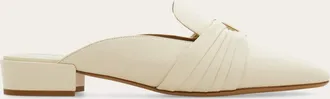 Ferragamo Women Gancini ornament mule White Size 10.5
