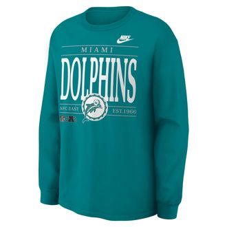 Nike Miami Dolphins Rewind Max90 Nike Mens NFL Long-Sleeve T-Shirt in Blue | 04T94DZ9PV-SD5