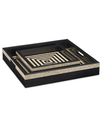 Currey & Company Set Of 2 Taurus Trays