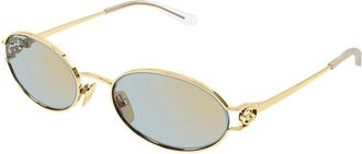 Gucci Ovale zonnebril - Dames - Accessoires - Geel - Maat: 55 MM