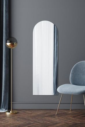 MirrorOutlet Frameless Arched Leaner/Wall Mirror 59 X 20 (150CM X 50CM) in Silver | Size: 1 Pack