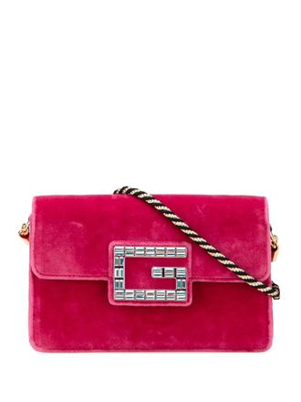 Gucci 2016-2025 Crystal GG Velvet Broadway crossbody bag - women - Velvet - One Size - Pink
