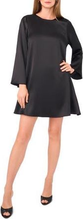 Vince Camuto Long Sleeve Satin Minidress in Rich Black at Nordstrom Rack, Size Xx-Small