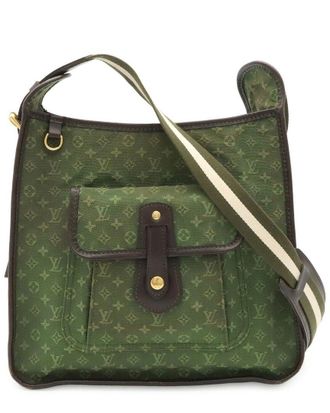 Louis Vuitton Green Coated/Waterproof Canvas Shoulder Bag (Authentic Pre- Loved)