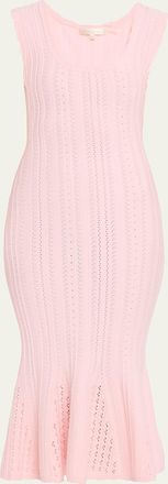 LoveShackFancy Tayleen Stretch Pointelle Midi Dress