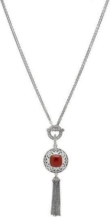 Samuel B. Sterling Silver & Semiprecious Stone Tassel Necklace in Orange at Nordstrom Rack