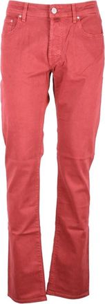 Jacob Cohen Heren, Jeans, Rood, Maat: W32 Katoen