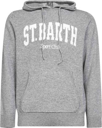 MC2 Saint Barth Sb Sport 15M Emb Hoodie - Heren - Hoodies - Grijs - 2XL - Wol - Hoodies & sweatvesten