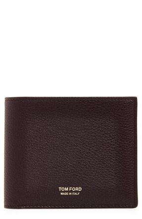 Tom Ford T-Line Soft Grain Leather Bifold Wallet in Oxblood at Nordstrom