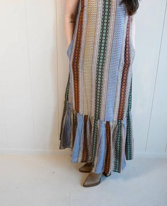 Greylin Evans Avenue Cross Back Midi Dress In Brown