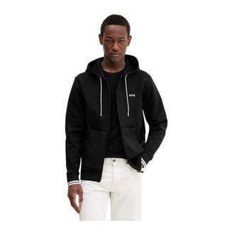 Boss Green by Hugo Boss Zip-through Hoodie - Heren - Sweatshirts & Hoodies - Zwart - Maat: 2XL Katoen