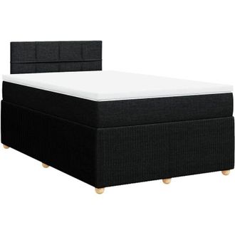 vidaXL Cama Box Spring Con Colch&oacute;n Tela Negro 120x200 Cm