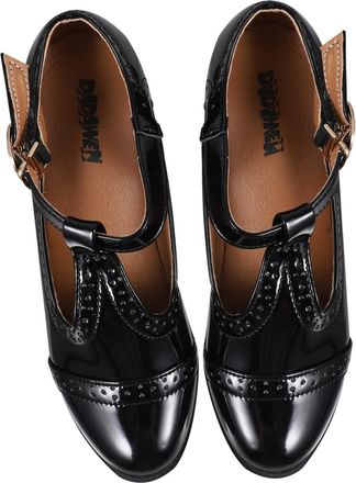 UPKOCH Elegant Round Toe Women Shoes Chunky High Heels Breathable Microfiber Pumps for Business Party Prom Casual Wear Sole Black