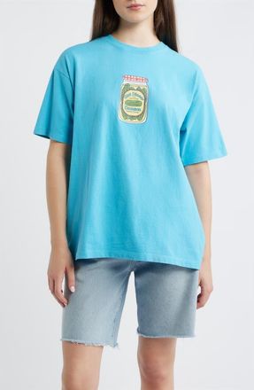 Damson Madder Snack Plate Oversize Organic Cotton Graphic T-Shirt in Blue at Nordstrom, Size 16 Us