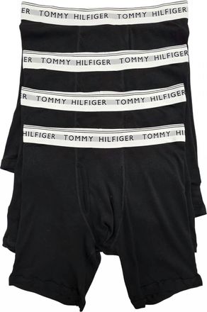 Tommy Hilfiger Mens Cotton Classics Boxer Brief - 4-Pack In Black/black/black/black