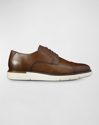 Allen Edmonds Mens Caleb Leather Cap-Toe Sneakers