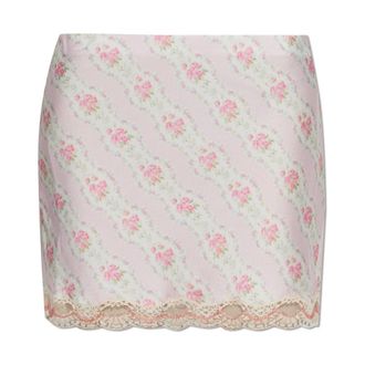 LoveShackFancy Loveshackfancy, Rokken, Dames, Roze, XS, Polyester, Bernes Short Skirt