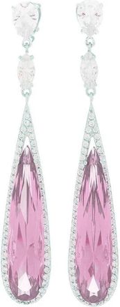 Anabela Chan 18kt white gold Shard diamond earrings - women - Lab-Grown Synthetic Pink Sapphire/18K White Gold & Rhodium Vermeil/Lab-Grown Simula