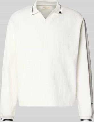 Jack & Jones Jack & Jones Strickpolo aus reiner Baumwolle Modell JORNIAGARA in Offwhite, Gr&ouml;&szlig;e XXL