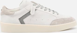 Canali White And Grey Leather Sneakers