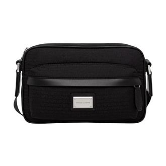 Emporio Armani Tassen, Heren, Zwart, ONE Size, Polyester, Monogram Crossbody Tas