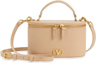 Valentino Garavani VLOGO Signature Leather Vanity Case in Rose at Nordstrom