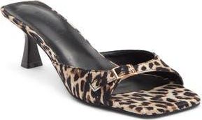 Billini Tilden Heel Sandal in Leopard Satin at Nordstrom Rack, Size 10